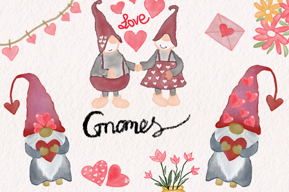 Download Valentine Gnomes Watercolor Bundle - Premium Bundle