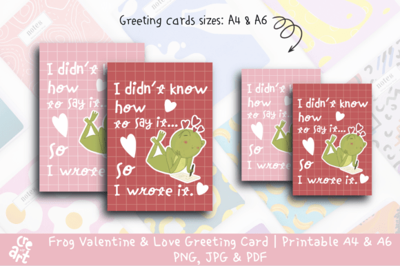 Download Cute Frog Love Greeting Card A4 A6 - Premium Resources